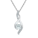 Sterling Silver G&D Sterling Silver Womens Round Lab-Created White Sapphire Solitaire Pendant 5-8 Cttw JadeMoghul Inc.