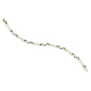 Yellow-tone Sterling Silver Womens Round Black Color Enhanced Diamond Infinity Bracelet 1-4 Cttw