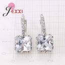 Sterling Silver Royal Square Cut Earrings JadeMoghul Inc.