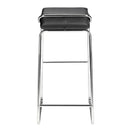 Stools Bar Stools - 16" X 19" X 33" 2 Pcs Black Leatherette Barstool HomeRoots