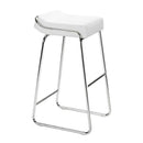 Stools Bar Stools - 16" X 19" X 33" 2 Pcs White Leatherette Barstool HomeRoots