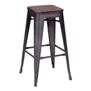 Stools Bar Stools - 17.5" X 17.5" X 29.9" 2 Pcs Rustic Wood Barstool HomeRoots