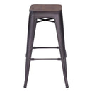 Stools Bar Stools - 17.5" X 17.5" X 29.9" 2 Pcs Rustic Wood Barstool HomeRoots