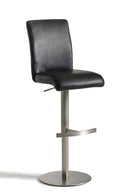 Stools Bar Stools - 38" Black Eco-Leather and Steel Bar Stool HomeRoots