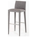 Stools Bar Stools - 38" Grey Fabric and Metal Bar Stool HomeRoots