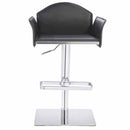 Stools Bar Stools - 41" Black Eco-Leather and Steel Bar Stool HomeRoots