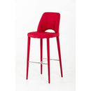 Stools Bar Stools - 41" Red Fabric and Metal Bar Stool HomeRoots