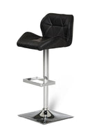 Stools Bar Stools - 42" Black Eco-Leather and Steel Bar Stool HomeRoots