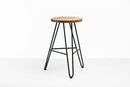 Stools Bar Stools For Sale - 12" X 12" X 24" Chocolate Ash Wood And Steel Round Counter Bar Stool HomeRoots