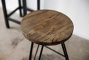 Stools Bar Stools For Sale - 12" X 12" X 30" Charcoal Ash Wood And Steel Round Bar Stool HomeRoots