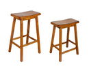 Stools Bar Stools For Sale - 17" X 14" X 24" Oak Wood Counter Height Stool (Set-2) HomeRoots