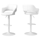 Stools Bar Stools For Sale 21" x 22'.5" x 36" White, Foam, Metal, Leather-Look Barstool 2778 HomeRoots