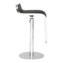 Stools Black Stool - 17.7" X 17.7" X 18.5" Beige And Stainless Polyester Stool HomeRoots