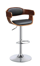 Stools Black Stool - 19" X 19" X 34" Black And Walnut Adjustable Stool HomeRoots