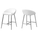 Stools Counter Height Bar Stools - 41" x 41" x 59.5" White, Foam, Metal, Leather-Look - Barstool 2pcs HomeRoots