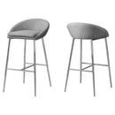 Stools Counter Height Bar Stools - 41" x 41" x 71'.5" Grey, Foam, Metal, Polyester - Barstool set of 2 HomeRoots