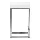 Stools Counter Height Stools - 14" X 14" X 26" 2 Pcs White Leatherette Counter Stool HomeRoots