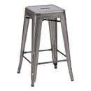 Stools Counter Height Stools - Counter Stool Gunmetal (Set Of 2) - Steel HomeRoots