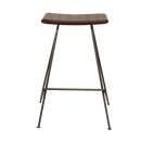 Stools Counter Stools - 17'.2" X 16" X 25" Brown & Black Iron/Leather Counter Stool HomeRoots
