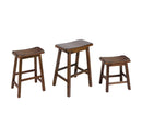 Stools Counter Stools - 17" X 14" X 18" Walnut Wood Stool (Set-2) HomeRoots