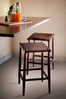 Stools Counter Stools - 17" X 15'.5" X 25'.5" Brown Wood/Leather Counter Stool HomeRoots