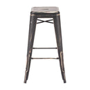 Stools Metal Bar Stools - 17.5 " X 17.5" X 29.9" 2 Pcs Antique Black Gold Steel Barstool HomeRoots