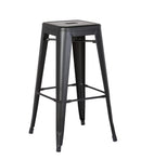 Stools Metal Bar Stools - 30" Matte Black Backless Metal Barstool With a Set of 2 HomeRoots