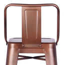 Stools Metal Bar Stools - Distressed Metal Barstool with Back, Vintage Rose Gold, 24 -inch HomeRoots