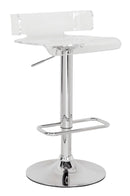 Stools Vanity Stool - 15" X 16" X 26" Clear And Chrome Swivel Adjustable Stool HomeRoots