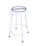 Stools Vanity Stool - 17" X 17" X 24" White Metal Counter Height Stool (Set-2) HomeRoots