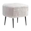 Stools Vanity Stool Stool White Polyblend Painted Steel 8715 HomeRoots