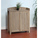 Storage Cabinets Slatted Pattern Shoe Cabinet With Molded Top, Brown Benzara