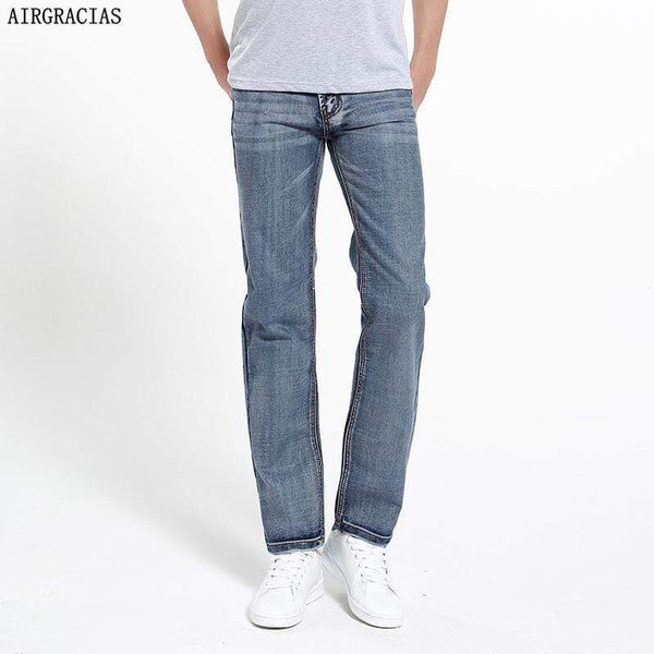Straight Denim Jeans For Men / Men Long Classic Biker Jeans AExp