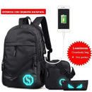 Students School Bag / External USB Charger Laptop Backpack AExp