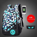 Students School Bag / External USB Charger Laptop Backpack AExp