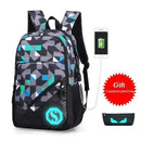 Students School Bag / External USB Charger Laptop Backpack AExp