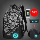 Students School Bag / External USB Charger Laptop Backpack AExp