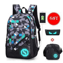 Students School Bag / External USB Charger Laptop Backpack AExp