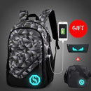 Students School Bag / External USB Charger Laptop Backpack AExp