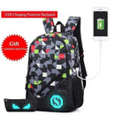 Students School Bag / External USB Charger Laptop Backpack AExp