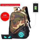 Students School Bag / External USB Charger Laptop Backpack AExp