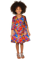 Summer Dizziness Gloria Empire Waist Printed Dress - Girls
