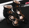 Summer Roman Gladiator Carved Cut Out Open Toe Sandals Party Wedding Women Faux Suede Shoes Stiletto Pump High Heel