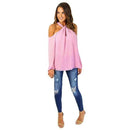 summer Womens sexy blouses girl Sexy Long Sleeve Off The Shoulder Chiffon Tops Blouse Shirt female blusas Casual Halter