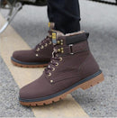 Super Warm Men's Winter Pu Leather Ankle Boots Men Autumn Waterproof Snow Boots Leisure Martin Autumn Boots Shoes Mens