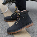 Super Warm Men's Winter Pu Leather Ankle Boots Men Autumn Waterproof Snow Boots Leisure Martin Autumn Boots Shoes Mens