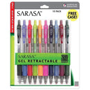 Supplies Sarasa 10 Pk Asstd Gel Retractable ZEBRA PEN CORPORATION