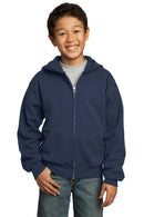 Sweatshirts/Fleece Port & Company - Youth Core Fleece Full-Zip Hooded Sweatshirt. PC90YZH Port & Company