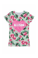 Sweetheart Customized NAME Zoe Pink Green Tee - Girls