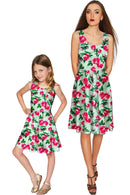 Sweetheart Mia Green Floral Skater Party Dress - Women